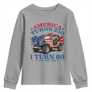 America Turns 250 I Turn 60 1966 60th Birthday Youth Sweatshirt Compact Classic Off-road SUV