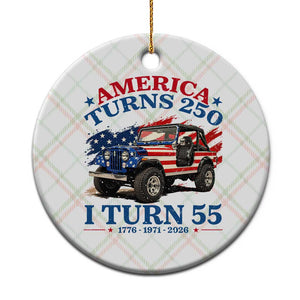 America Turns 250 I Turn 55 1971 55th Birthday Ceramic Ornament Compact Classic Off-road SUV