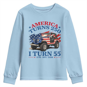 America Turns 250 I Turn 55 1971 55th Birthday Youth Sweatshirt Compact Classic Off-road SUV