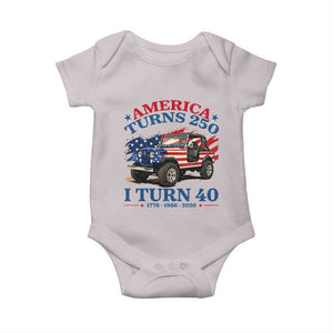 America Turns 250 I Turn 40 1986 40th Birthday Baby Onesie Compact Classic Off-road SUV