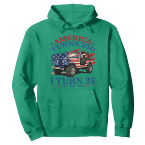 America Turns 250 I Turn 35 1991 35th Birthday Hoodie Compact Classic Off-road SUV