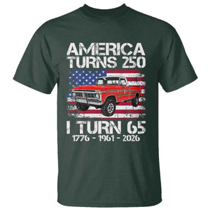 America Turns 250 I Turn 65 1961 65th Birthday T Shirt Vintage Classic Original American Old Pickup Truck