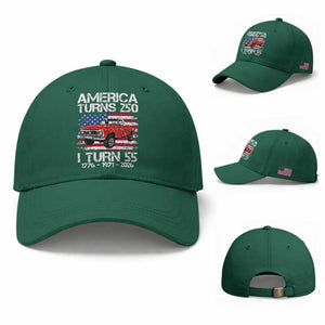 America Turns 250 I Turn 55 1971 55th Birthday Baseball Cap Vintage Classic Original American Old Pickup Truck