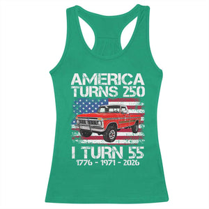 America Turns 250 I Turn 55 1971 55th Birthday Racerback Tank Top Vintage Classic Original American Old Pickup Truck
