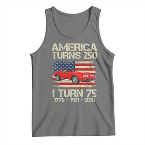 America Turns 250 I Turn 75 1951 75th Birthday Tank Top Sports Car Retro Americana