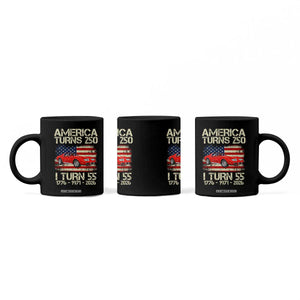 America Turns 250 I Turn 55 1971 55th Birthday Coffee Mug Sports Car Retro Americana
