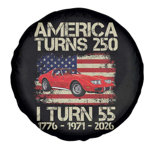 America Turns 250 I Turn 55 1971 55th Birthday Spare Tire Cover Sports Car Retro Americana