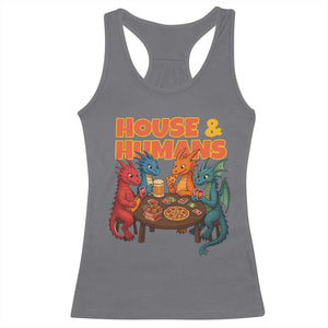 Houses Humans Racerback Tank Top Funny RPG Parody Gamer TS14 Charcoal Print Your Wear
