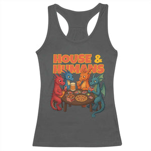 Houses Humans Racerback Tank Top Funny RPG Parody Gamer TS14 Dark Heather Print Your Wear