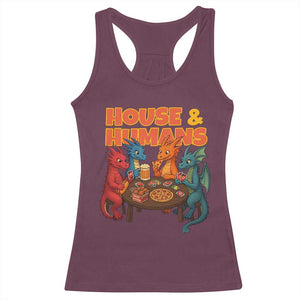 Houses Humans Racerback Tank Top Funny RPG Parody Gamer TS14 Maroon Print Your Wear