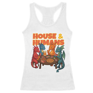 Houses Humans Racerback Tank Top Funny RPG Parody Gamer TS14 White Print Your Wear