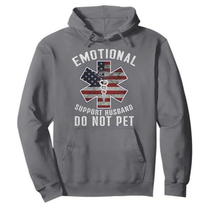 Emotional Support Husband Do Not Pet Hoodie Funny Couples TS14 Charcoal Print Your Wear