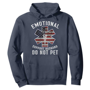 Emotional Support Husband Do Not Pet Hoodie Funny Couples TS14 Navy Print Your Wear