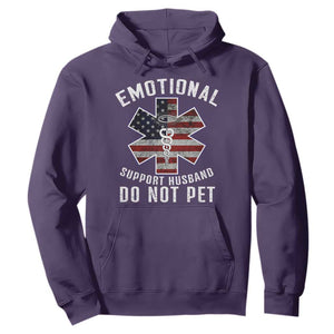 Emotional Support Husband Do Not Pet Hoodie Funny Couples TS14 Purple Print Your Wear