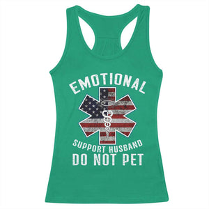 Emotional Support Husband Do Not Pet Racerback Tank Top Funny Couples TS14 Irish Green Print Your Wear