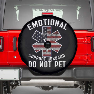Emotional Support Husband Do Not Pet Spare Tire Cover Funny Couples TS14 Black Print Your Wear