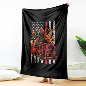 Firefighter Patriotic Fire Truck Fireman American Flag Throw Blanket TS14 Print Your Wear