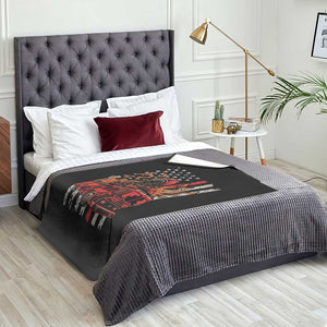 Firefighter Patriotic Fire Truck Fireman American Flag Throw Blanket TS14 Print Your Wear