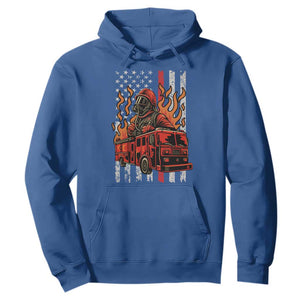 Firefighter Patriotic Fire Truck Fireman American Flag Hoodie TS14 Royal Blue Print Your Wear