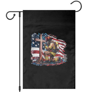 Fireman American Flag Garden Flag Firefighter Christian Cross Bible TS14 Black Print Your Wear