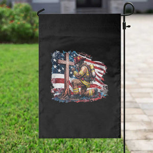 Fireman American Flag Garden Flag Firefighter Christian Cross Bible TS14 Print Your Wear