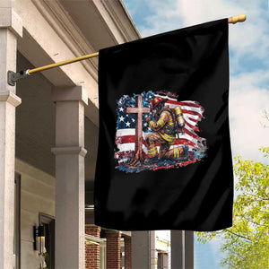 Fireman American Flag Garden Flag Firefighter Christian Cross Bible TS14 Print Your Wear
