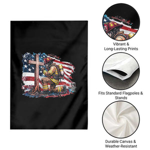 Fireman American Flag Garden Flag Firefighter Christian Cross Bible TS14 Print Your Wear