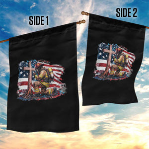 Fireman American Flag Garden Flag Firefighter Christian Cross Bible TS14 Print Your Wear