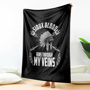 Native American Idian Chief Throw Blanket Sioux Blood Runs Through My Veins TS14 Print Your Wear