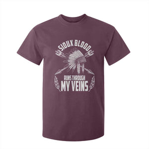 Native American Idian Chief T Shirt For Kid Sioux Blood Runs Through My Veins TS14 Maroon Print Your Wear