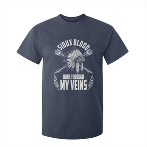 Native American Idian Chief T Shirt For Kid Sioux Blood Runs Through My Veins TS14 Navy Print Your Wear