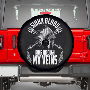 Native American Idian Chief Spare Tire Cover Sioux Blood Runs Through My Veins TS14 Black Print Your Wear