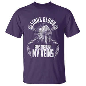 Native American Idian Chief T Shirt Sioux Blood Runs Through My Veins TS14 Purple Print Your Wear