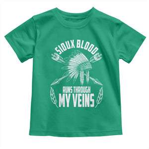 Native American Idian Chief Toddler T Shirt Sioux Blood Runs Through My Veins TS14 Irish Green Print Your Wear