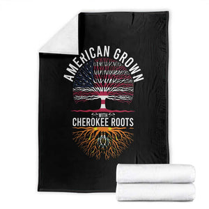 Native American Flag Throw Blanket American Grown With Cherokee Roots TS14 Black Print Your Wear