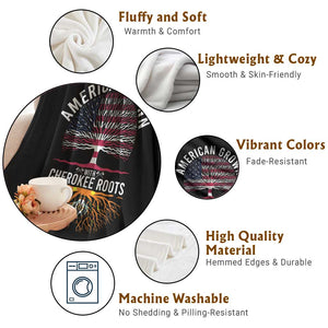 Native American Flag Throw Blanket American Grown With Cherokee Roots TS14 Print Your Wear