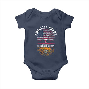 Native American Flag Baby Onesie American Grown With Cherokee Roots TS14 Navy Print Your Wear