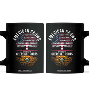 Native American Flag Coffee Mug American Grown With Cherokee Roots TS14 Black Print Your Wear