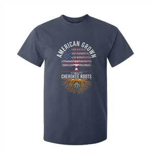 Native American Flag T Shirt For Kid American Grown With Cherokee Roots TS14 Navy Print Your Wear