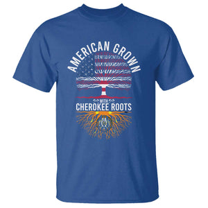 Native American Flag T Shirt American Grown With Cherokee Roots TS14 Royal Blue Print Your Wear