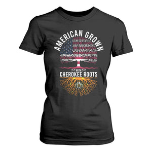 Native American Flag T Shirt For Women American Grown With Cherokee Roots TS14 Black Print Your Wear