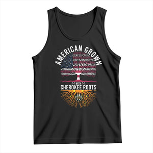 Native American Flag Tank Top American Grown With Cherokee Roots TS14 Black Print Your Wear