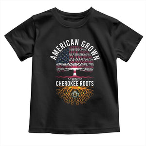 Native American Flag Toddler T Shirt American Grown With Cherokee Roots TS14 Black Print Your Wear