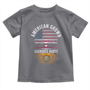 Native American Flag Toddler T Shirt American Grown With Cherokee Roots TS14 Charcoal Print Your Wear