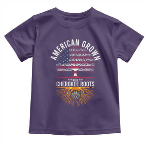 Native American Flag Toddler T Shirt American Grown With Cherokee Roots TS14 Purple Print Your Wear