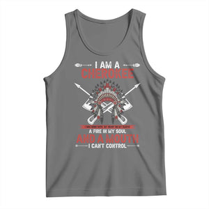 Native American Cherokee Tank Top I Am A Cherokee A Fire In My Soul And A Mouth I Can't Control TS14 Black Heather Print Your Wear