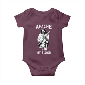 Native American Baby Onesie Apache Is In My Blood TS14 Maroon Print Your Wear