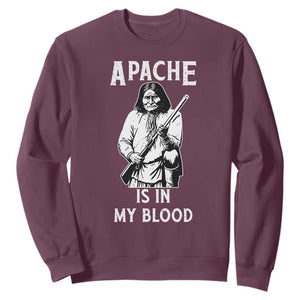 Native American Sweatshirt Apache Is In My Blood TS14 Maroon Print Your Wear