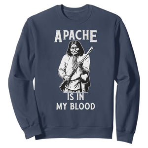 Native American Sweatshirt Apache Is In My Blood TS14 Navy Print Your Wear