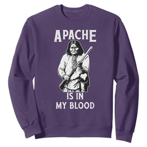 Native American Sweatshirt Apache Is In My Blood TS14 Purple Print Your Wear
